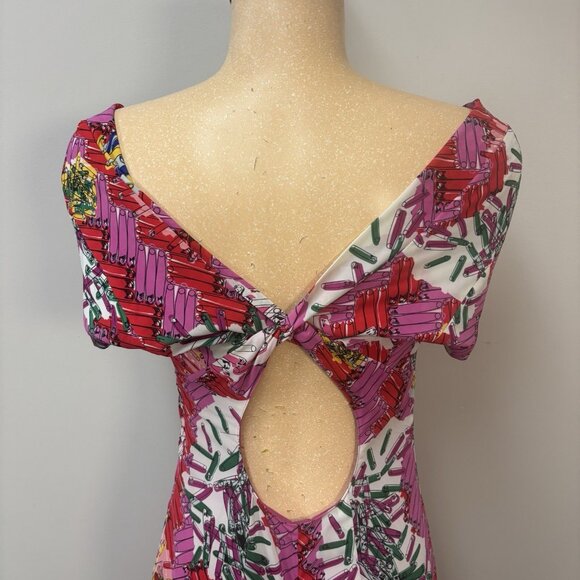 Zac Posen Dress Medium Long Off Shoulder Sweet Heart Neck Keyhole Back Train - Picture 5 of 12